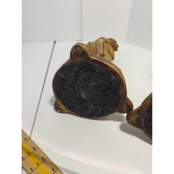 Set Of 2 VTG Gold Cherub Candleholder Candle Stick Chalk ware 13” - Picture 12 of 12